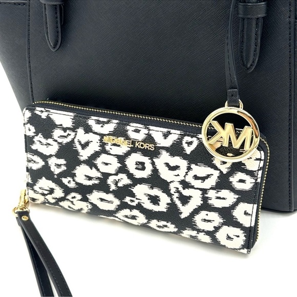 Michael Kors Large Charlotte Tote Bag & Large Continental Wallet Wristlet Black - Picture 12 of 15